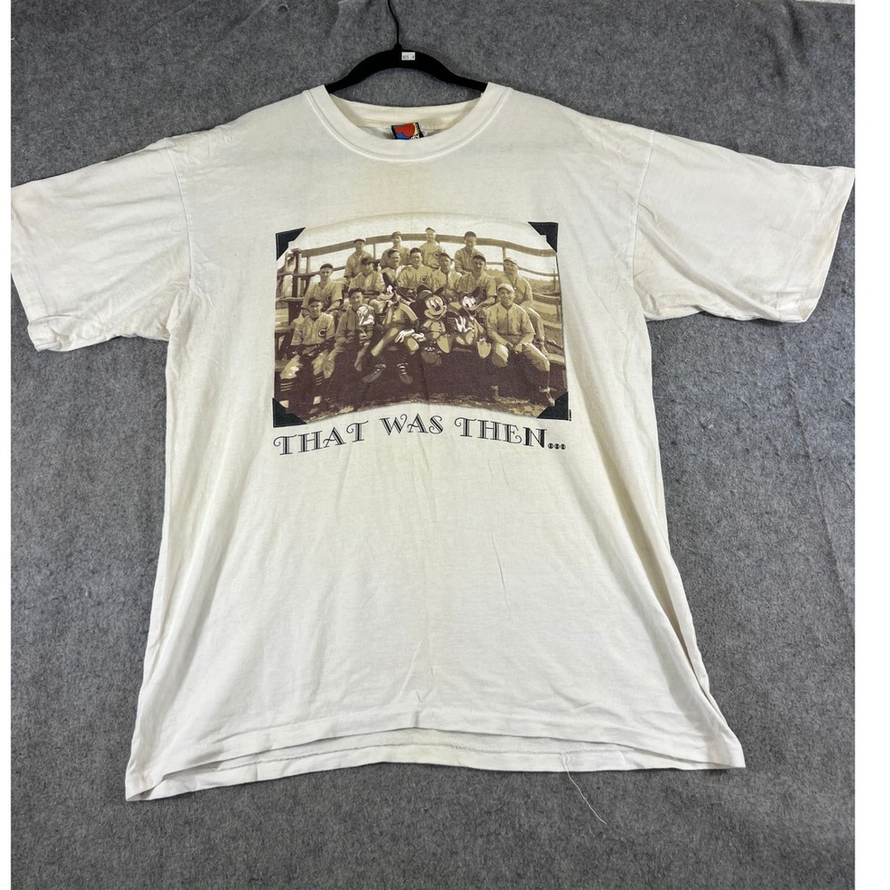 VTG 90s Disney Mickey Unlimited Shirt Mens XL White That Was Then Graphic Tee